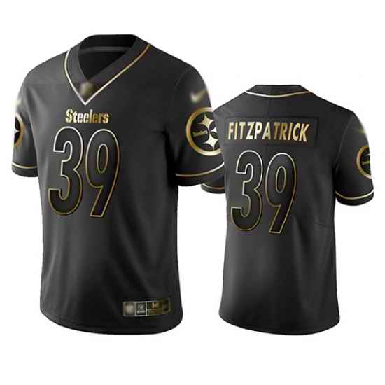 Steelers 39 Minkah Fitzpatrick Black Men Stitched Football Limited Golden Edition Jersey